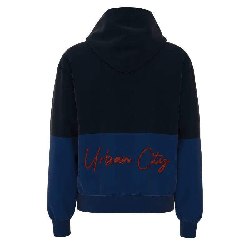 MBH006 Men’s Black Sweatshirt chenille patch print Boxy Fit Hoodie - Image 2