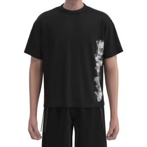 MBT004 Black Niche Font Print Street Print T-Shirt Boxy T-Shirts