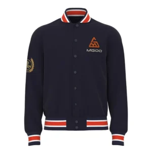 MJK001 Men’s Navy Blue English Fleece Custom Knit Men’s Jacket
